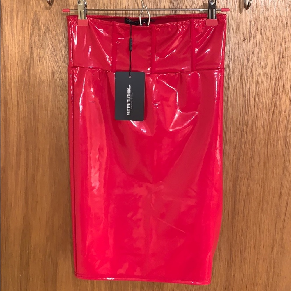 Red Vinyl Skirt